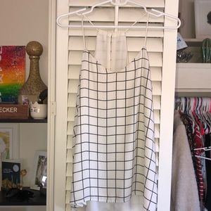 Express black and white striped reversible blouse cami.